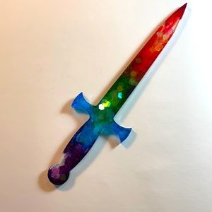Beautiful multi  rainbow chrome sword (only for show)💎💎🌈